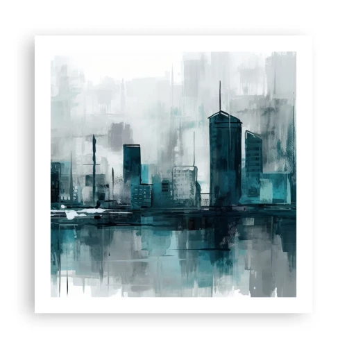 Poster - Eine Stadt in der Farbe des Regens - 60x60 cm