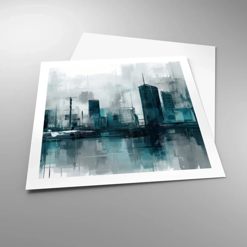 Poster - Eine Stadt in der Farbe des Regens - 60x60 cm