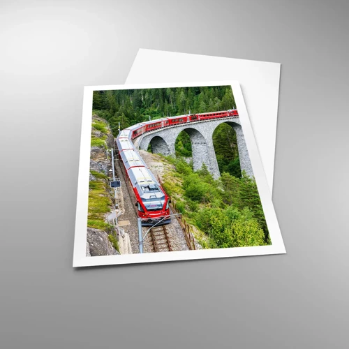 Poster - Eisenbahn für Bergblick - 61x91 cm