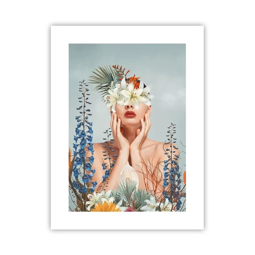 Poster - Frau - Blume - 30x40 cm