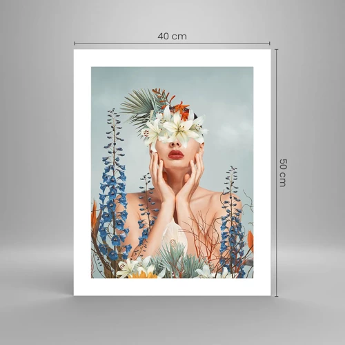 Poster - Frau - Blume - 40x50 cm