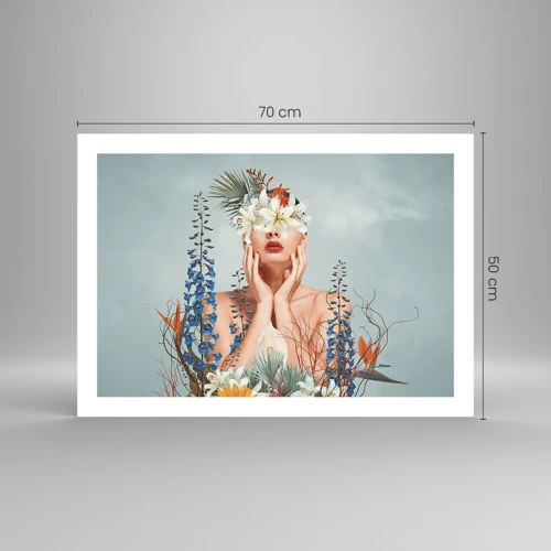 Poster - Frau - Blume - 70x50 cm