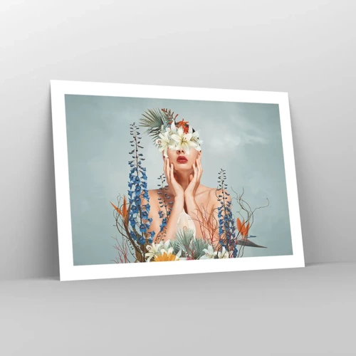 Poster - Frau - Blume - 70x50 cm