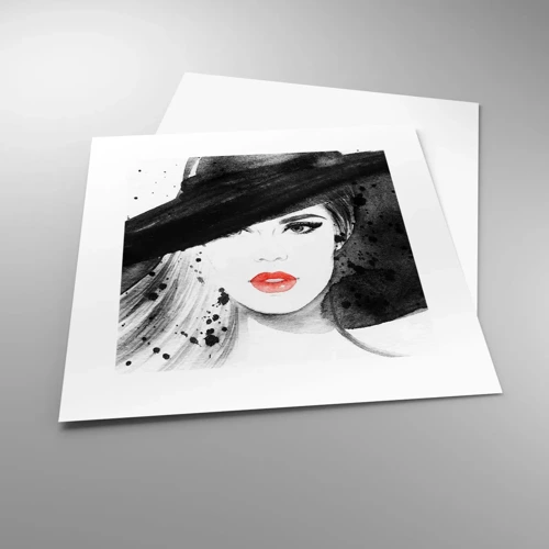 Poster - Frau in schwarz - 30x30 cm