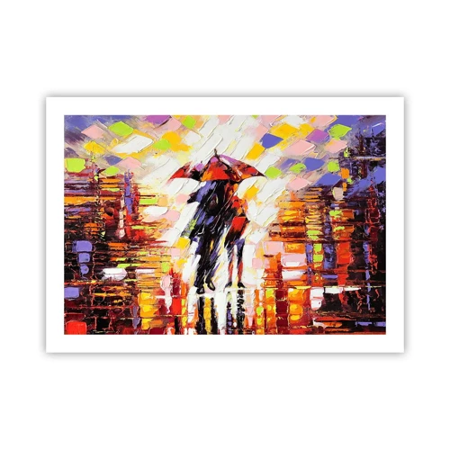 Poster - Gemeinsam durch die Nacht und den Regen - 70x50 cm