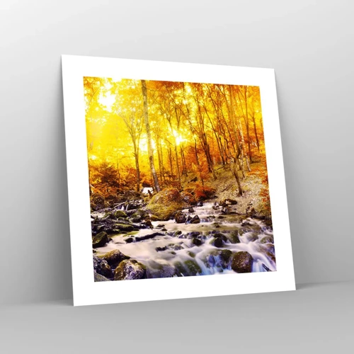 Poster - In Gold und Platin gefasste Steine - 40x40 cm