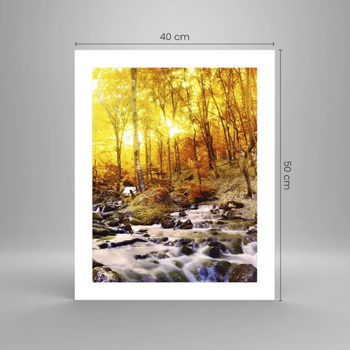 Poster - In Gold und Platin gefasste Steine - 40x50 cm