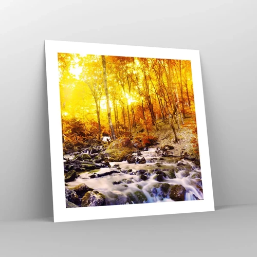 Poster - In Gold und Platin gefasste Steine - 50x50 cm