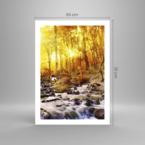 Poster - In Gold und Platin gefasste Steine - 50x70 cm