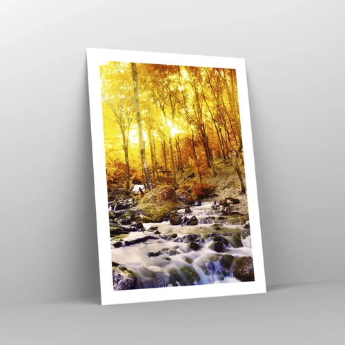 Poster - In Gold und Platin gefasste Steine - 50x70 cm