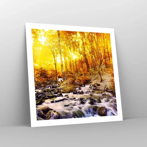 Poster - In Gold und Platin gefasste Steine - 60x60 cm