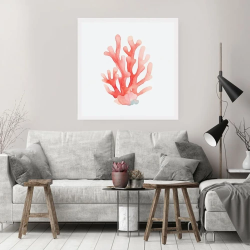 Poster - Korallenfarbene Koralle - 50x50 cm