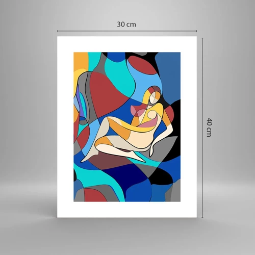 Poster - Kubistischer Akt - 30x40 cm