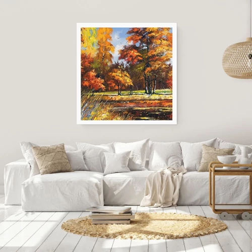 Poster - Landschaft in Gold und Bronze - 30x30 cm