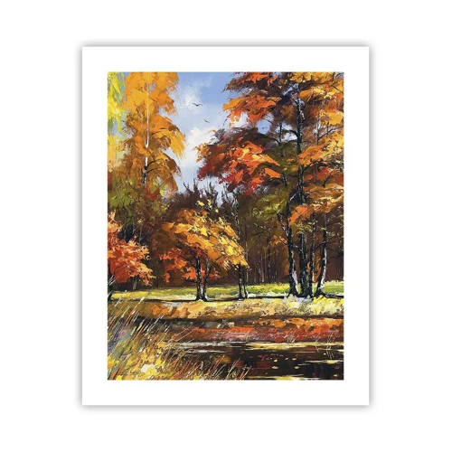 Poster - Landschaft in Gold und Bronze - 40x50 cm