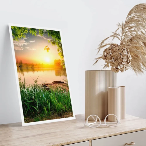 Poster - Landschaft in einem grünen Rahmen - 50x70 cm