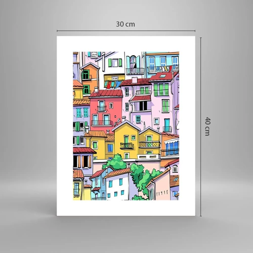 Poster - Lustige Stadt - 30x40 cm