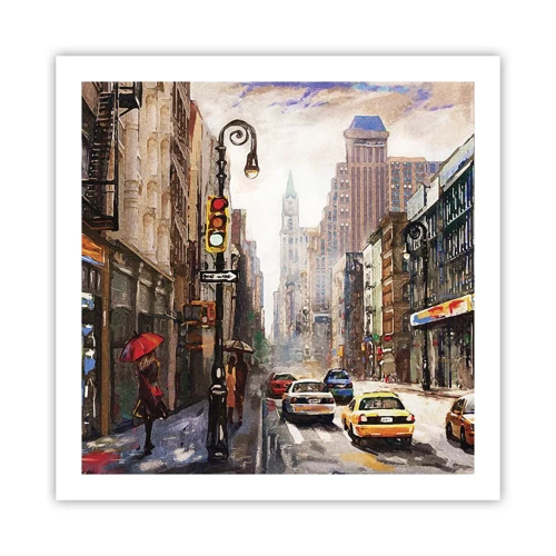 Poster - New York - auch im Regen bunt - 60x60 cm