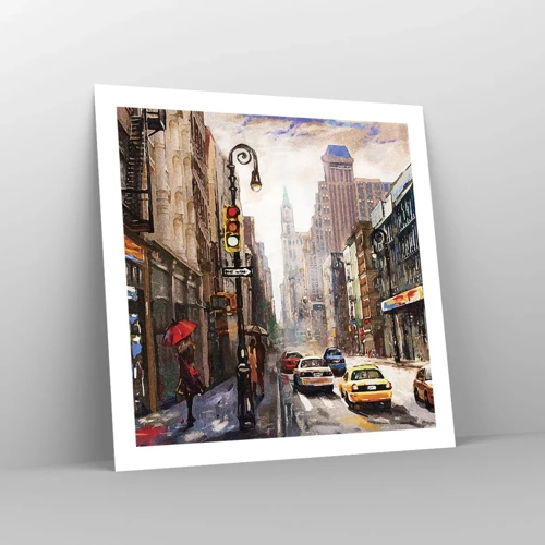 Poster - New York - auch im Regen bunt - 60x60 cm