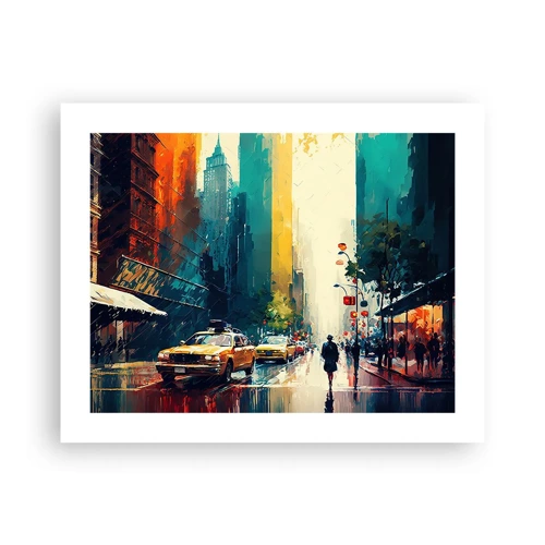 Poster - New York – selbst der Regen ist hier bunt - 50x40 cm