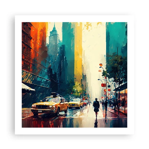 Poster - New York – selbst der Regen ist hier bunt - 60x60 cm