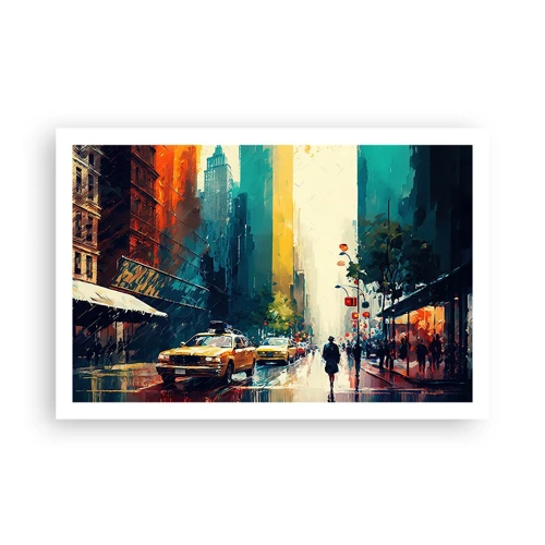 Poster - New York – selbst der Regen ist hier bunt - 91x61 cm