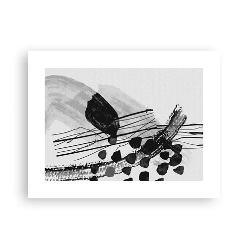 Poster - Organische Schwarz-Weiß-Abstraktion - 40x30 cm