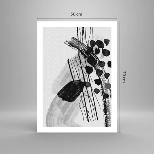 Poster - Organische Schwarz-Weiß-Abstraktion - 50x70 cm