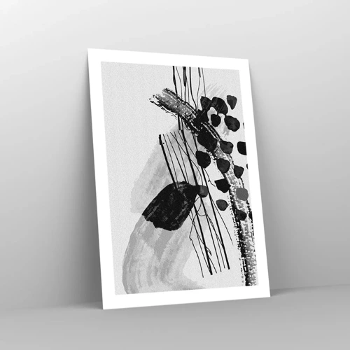Poster - Organische Schwarz-Weiß-Abstraktion - 50x70 cm