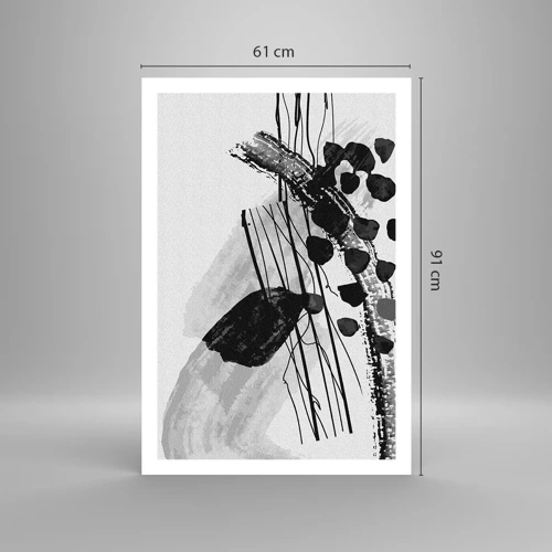 Poster - Organische Schwarz-Weiß-Abstraktion - 61x91 cm