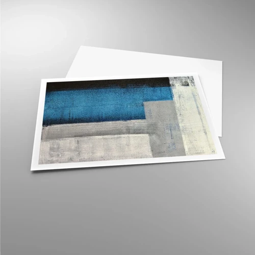 Poster - Poetische Komposition aus Grau und Blau - 100x70 cm