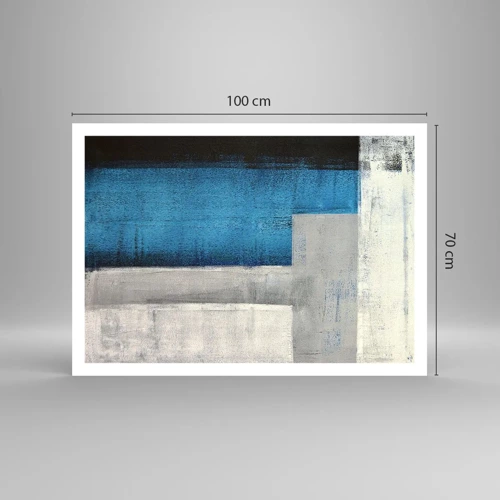 Poster - Poetische Komposition aus Grau und Blau - 100x70 cm