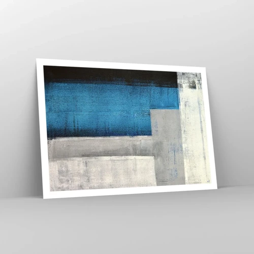 Poster - Poetische Komposition aus Grau und Blau - 100x70 cm