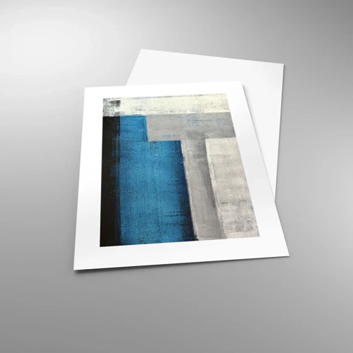 Poster - Poetische Komposition aus Grau und Blau - 30x40 cm