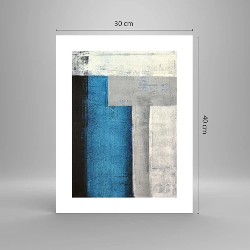 Poster - Poetische Komposition aus Grau und Blau - 30x40 cm