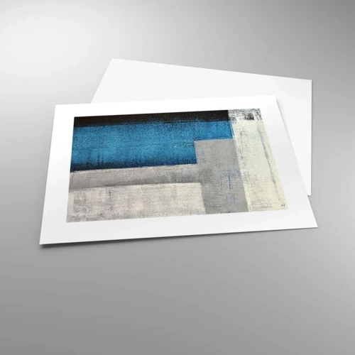 Poster - Poetische Komposition aus Grau und Blau - 40x30 cm