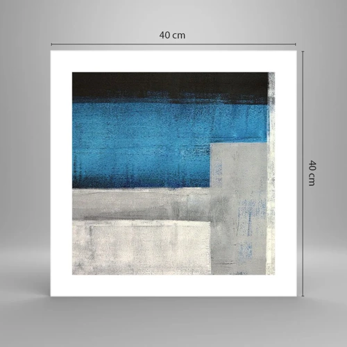 Poster - Poetische Komposition aus Grau und Blau - 40x40 cm