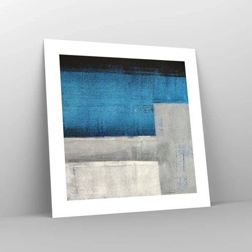 Poster - Poetische Komposition aus Grau und Blau - 40x40 cm