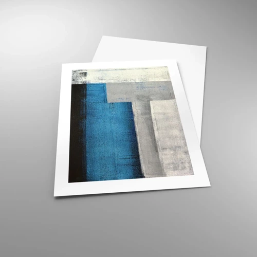 Poster - Poetische Komposition aus Grau und Blau - 40x50 cm