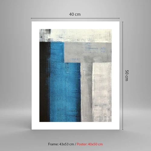 Poster - Poetische Komposition aus Grau und Blau - 40x50 cm