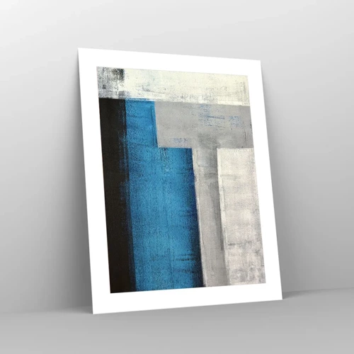 Poster - Poetische Komposition aus Grau und Blau - 40x50 cm