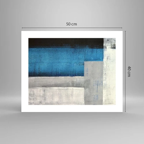 Poster - Poetische Komposition aus Grau und Blau - 50x40 cm