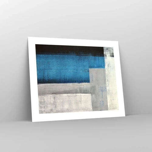 Poster - Poetische Komposition aus Grau und Blau - 50x40 cm