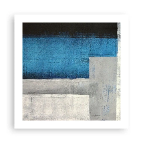 Poster - Poetische Komposition aus Grau und Blau - 50x50 cm