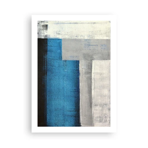 Poster - Poetische Komposition aus Grau und Blau - 50x70 cm