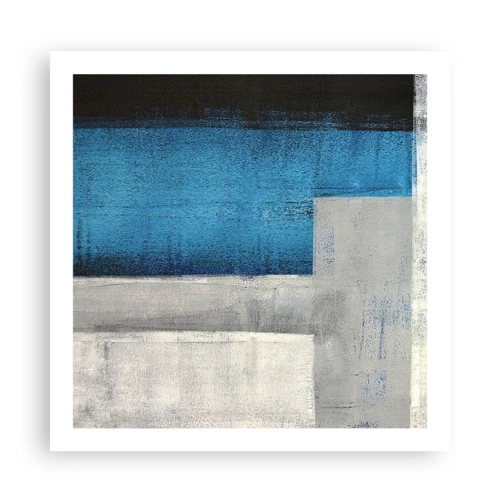 Poster - Poetische Komposition aus Grau und Blau - 60x60 cm