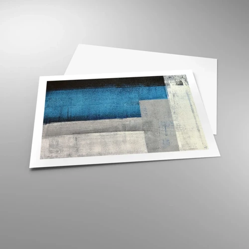 Poster - Poetische Komposition aus Grau und Blau - 70x50 cm