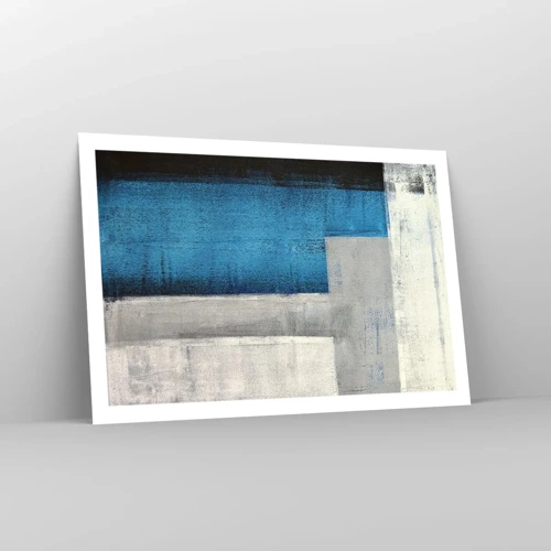 Poster - Poetische Komposition aus Grau und Blau - 91x61 cm