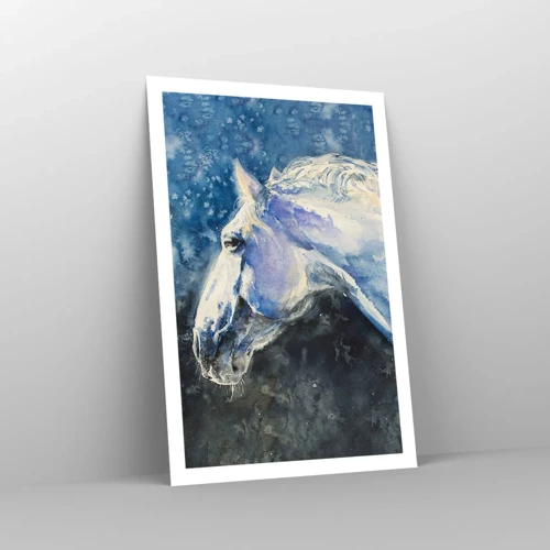 Poster - Porträt in blauem Glanz - 61x91 cm