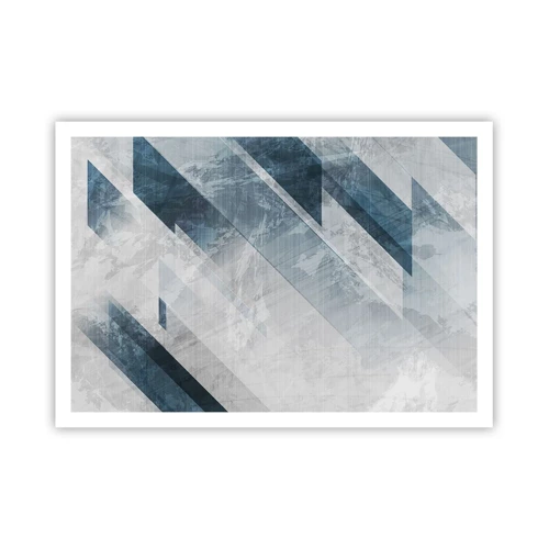Poster - Räumliche Komposition - graue Bewegung - 100x70 cm